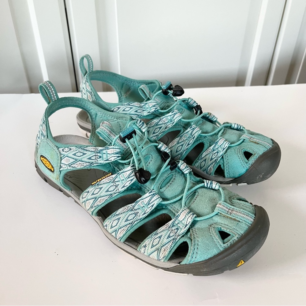Teal and Gray keen sandals